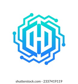 h letter logo design for internet and technology company