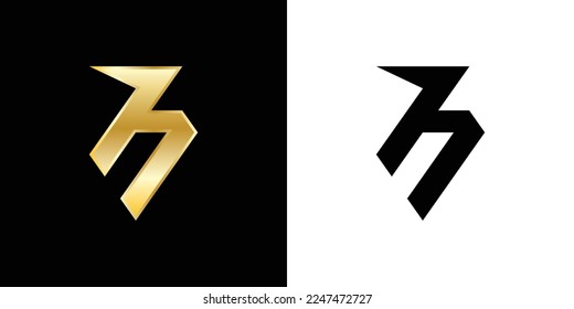 diseño del logotipo de la letra h, concepto del logotipo de la letra h monograma, logotipo de la empresa moderna
