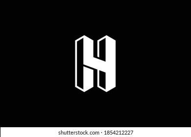 H letter logo design on luxury background. HH monogram initials letter logo concept. H icon design. HH elegant and Professional white color letter icon design on black background
