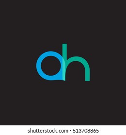 A & H Letter logo Design rounded vector element
