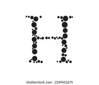 H Letra Diseño Logotipo Simple Letra Negra Concepto Ilustración