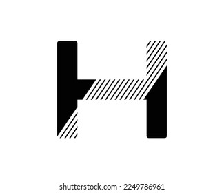 H Letter Logo Design Simple Black Letter Concept Illustration