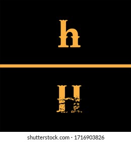 Diseño del logotipo de la letra H con letra pequeña y mayúscula