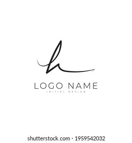 H letter logo design template. Hand written signature h letter design.