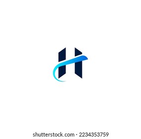 Elementos de plantilla de diseño de logotipo de letra H. Logo de la letra digital abstracta moderna. Ilustración vectorial.