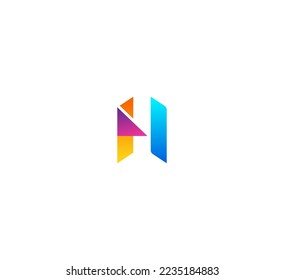 H letter logo design template elements. Modern abstract digital alphabet letter logo. Vector illustration. Colorful H logo. 