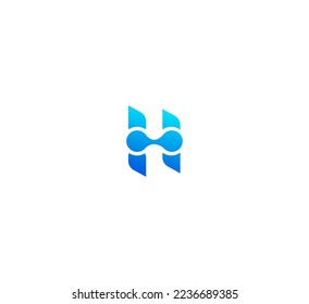 Elementos de plantilla de diseño de logotipo de letra H. Logo de la letra digital abstracta moderna. Ilustración vectorial. Logo de Tecnología H.