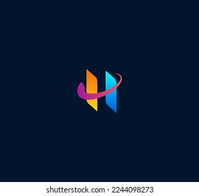 H letter logo design template elements. Modern abstract digital alphabet letter logo. Vector illustration.