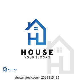 Logotipo de la casa de la plantilla de diseño para logotipos de letras H