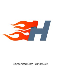 H letter logo design template. Fast fire speed vector unusual letter. Vector design template elements for your application or company.