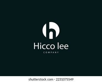 h letter logo design, h type logo with circle, unique letter h logo design template 