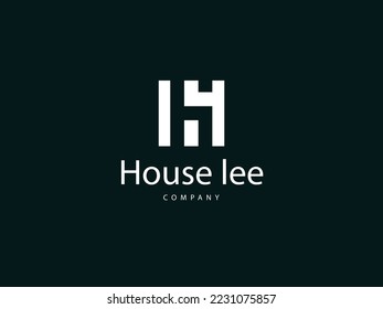 h letter logo design, h type logo with house concept, unique letter h logo design template 