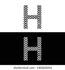 H Letter Logo Design Vector With Black and White 