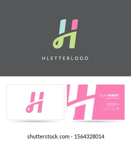 H letter logo design vector with Business card template