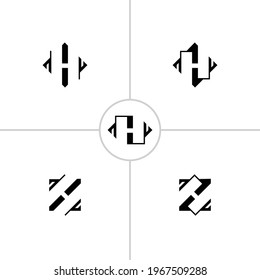 H letter logo design vector template, H logo variation