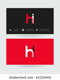 H & I Letter logo design vector element with business card template