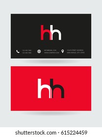 H & H Letter logo design vector element with business card template