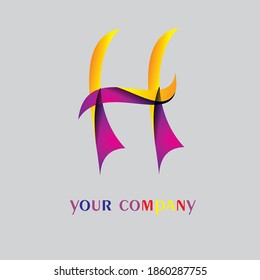 h letter logo editable eps file