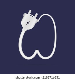 H letter logo electric power plug. İsolated vector typeface for power design, application logo, energy identity, charging things etc.