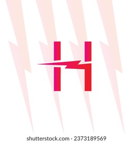 H letter logo with Electrical sign, electricity logo, power energy logo, and icon
