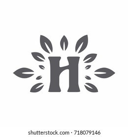 H letter Logo with environmental leaves logo vector