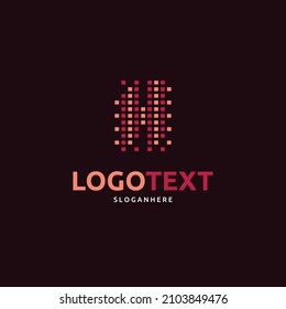 logotipo de la letra H, logotipo del ecualizador H, logotipo de la letra H