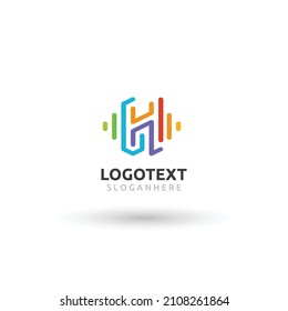 H letter logo, H equalizer logo, H letter logo