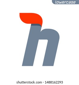 H letter logo with fast speed red flag line. Lowercase font style, vector design template elements for your application or corporate identity.