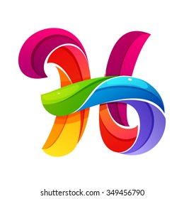 H letter logo formed by twisted lines. Font style, vector design template elements for your application or corporate identity.