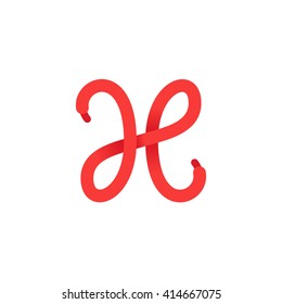 H letter logo formed by shoe lace. Vector design template elements for your sport application or corporate identity.