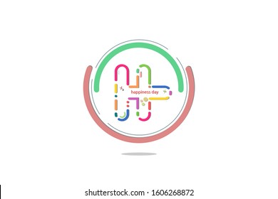 h letter logo. funny vector logo. flat line art design