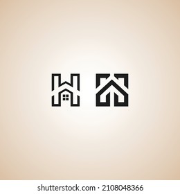 Logotipo de la letra H con forma de casa disponible para uso inmobiliario