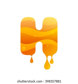 H letter logo. Honey style. Typeface, vector design template elements for your application or corporate identity.