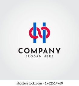 H Letter logo icon design template. Abstract letter H vector design. Curve symbol icon template. H Letter Logo with Infinity Symbol.