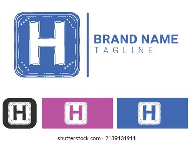 logotipo de letra H y plantilla de diseño de iconos