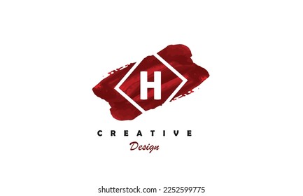 H letter logo icon design. Red water color premium trendy modern symbol vector logo design on white background