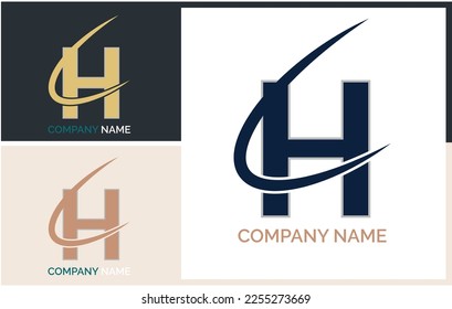 H Letter logo icon design template elements