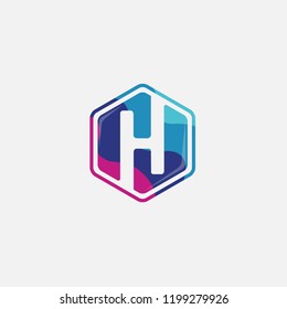 H letter logo . H icon flat design with colorful concept