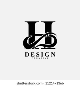 H letter logo icon with infinity wave. Creative monogram logo design. Modern icon design template.
