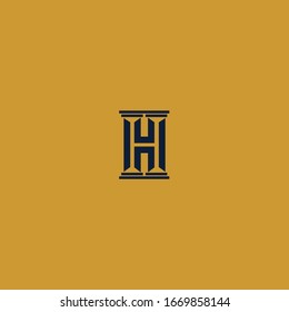 H letter logo initial pillars design