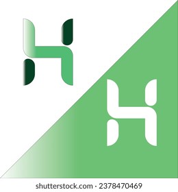 H letter logo with leaf colour combination and