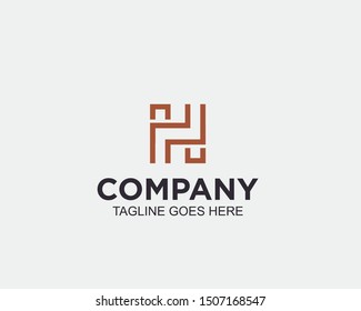 H letter logo line vector modern