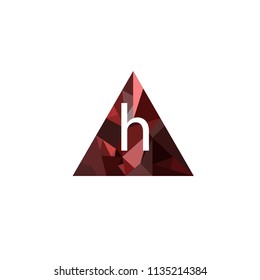 H Letter Logo With Low poly Triangle Background