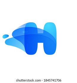 H-Brief-Logo aus klarem Wasser und Tau-Tropfen. Sie können es in Ihrer umweltfreundlichen Identität, Bio-Emblem, blauem Aquarell-Design und anderen verwenden. 