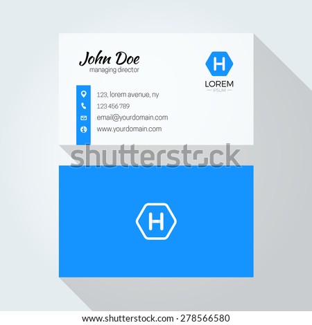 H Letter logo Minimal Corporate Business card