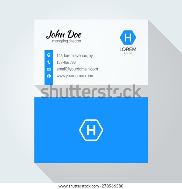 H Letter logo\
Minimal Corporate Business\
card