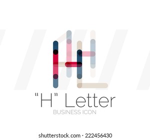 H letter logo, minimal line design, business icon