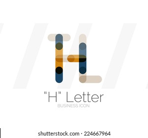 H letter logo, minimal line design, business icon