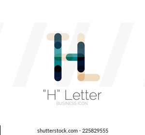 H letter logo, minimal line design, business icon