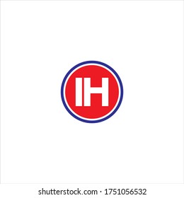 I H letter logo monogram design